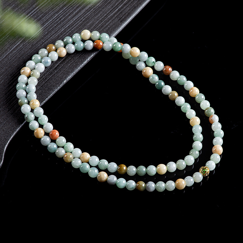 Charm Bracelet Beads - Bracelet-collier en perles de jadéite birmane,