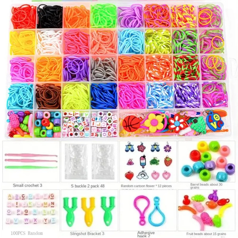 Charm Bracelet Beads - 4300+ pièces, assortiment de 32 couleurs