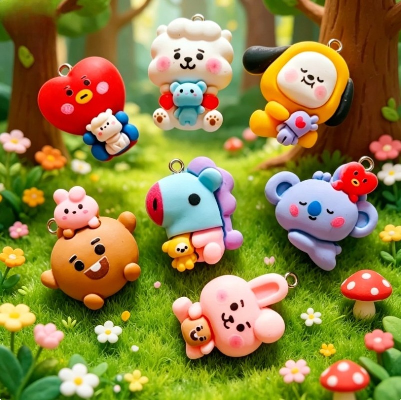 Breloques en résine BT21, 7 pi - Charm Bracelet Beads avis et prix