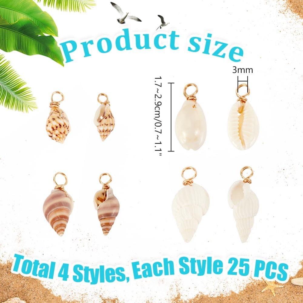 100 pièces 4 Styles coquille n - Charm Bracelet Beads avis et prix
